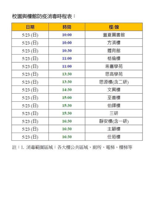 【防疫消毒】110年5月23日大樓室內防疫消毒通告圖片
